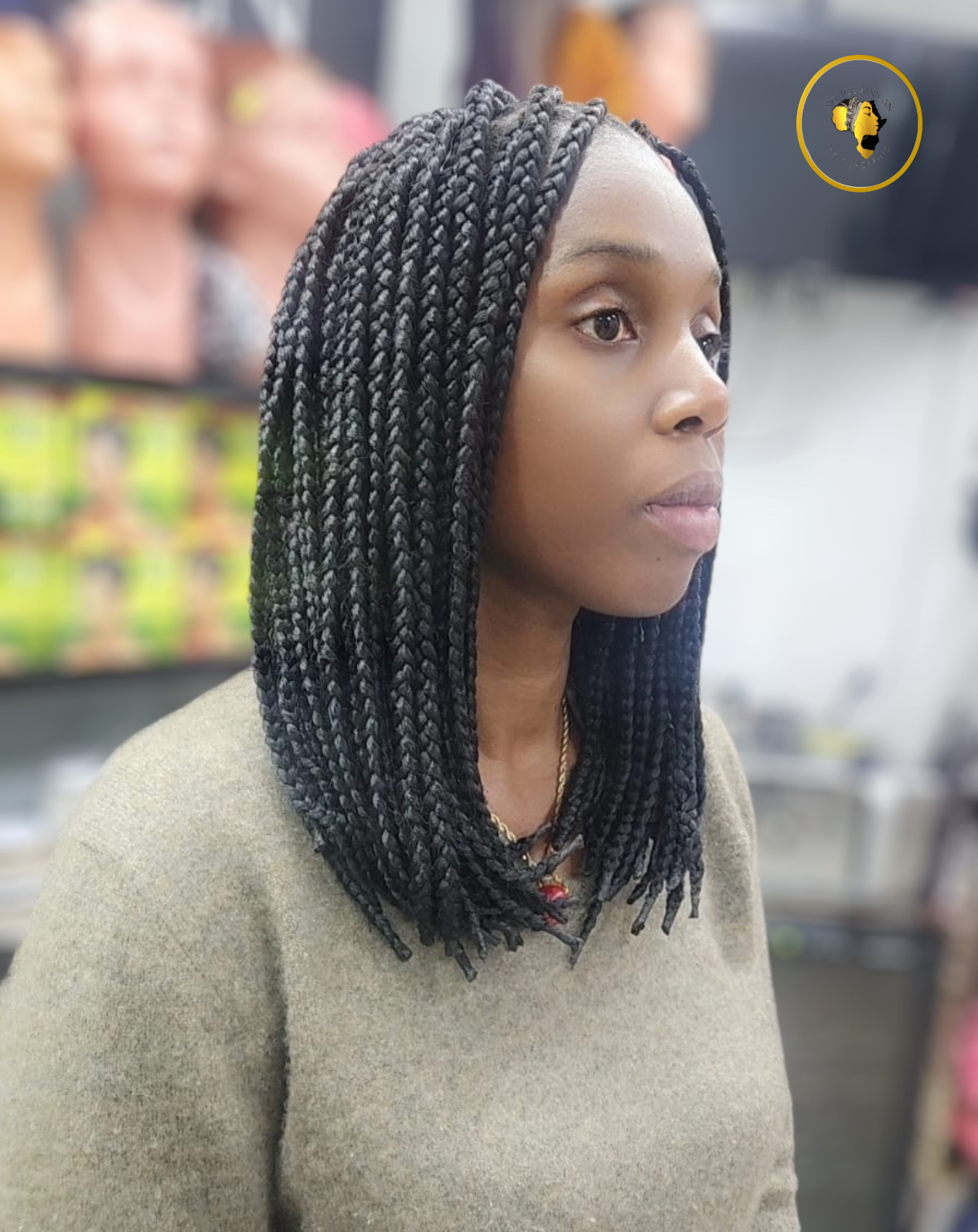 Peinado Box Braids Bob | Estilo Afro Chic y Moderno en Trenzas Cortas