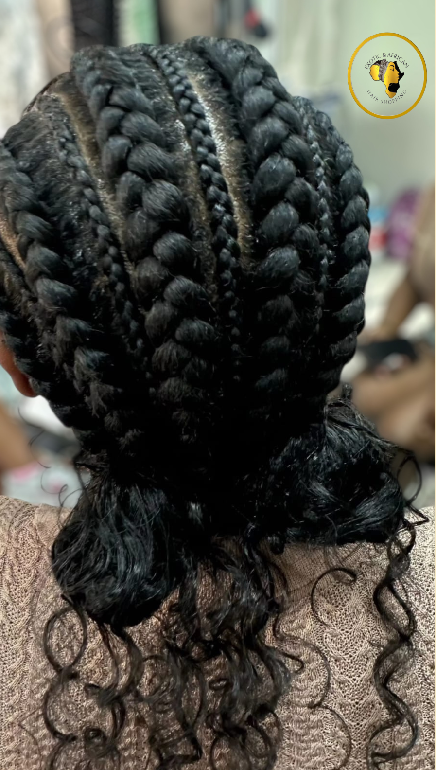 Peinado Stitch Braids y Ghana Braids: Peinados Afro Elegantes y Protectores en Exotica Afro Hair Shopping