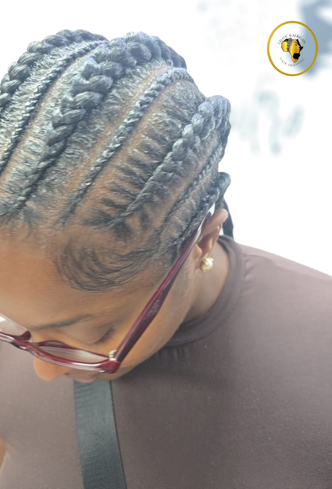 Peinado Stitch Braids y Ghana Braids: Peinados Afro Elegantes y Protectores en Exotica Afro Hair Shopping