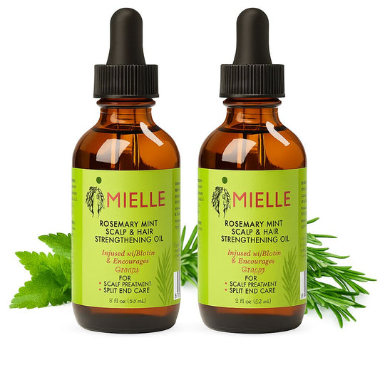 Mielle Rosemary Mint Strengthening Oil 59 ml – Aceite Capilar con Biotina para Crecimiento, Puntas Abiertas y Cuero Cabelludo