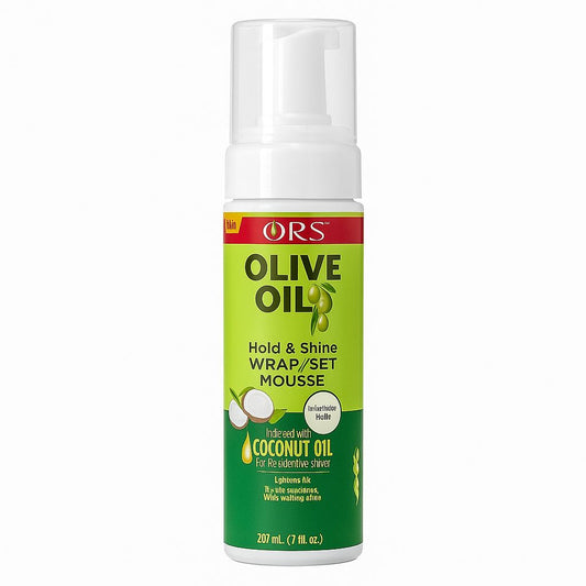 ORS Olive Oil Mousse 207 ml – Espuma para Peinar, Dar Brillo y Fijar con Aceite de Coco