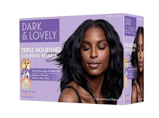 Dark & Lovely Triple Nourished Relaxer – Alisador Hidratante Sin Tinte ni Desorden (1 Aplicación o 2 Retoques)