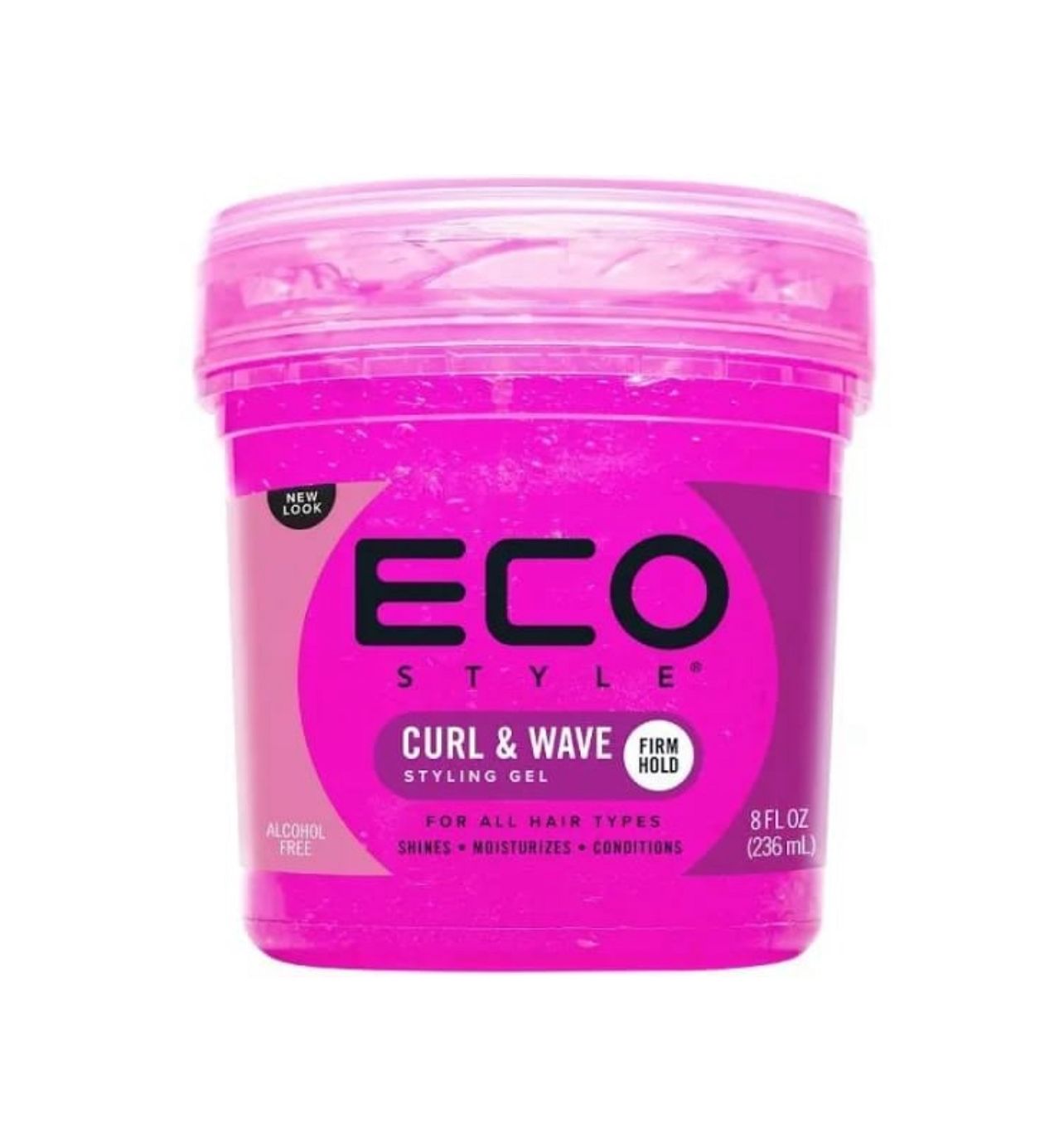 Eco Style Curl & Wave Gel 236 ml – Gel Fijador Sin Alcohol para Rizos y Ondas con Brillo Natural