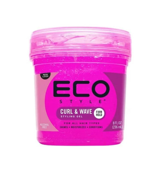 Eco Style Curl & Wave Gel 236 ml – Gel Fijador Sin Alcohol para Rizos y Ondas con Brillo Natural