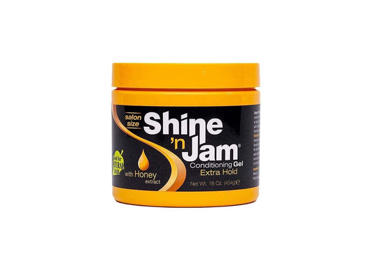 Shine ’n Jam Gel Extra Hold 454 g – Gel Acondicionador con Miel para Trenzas, Baby Hairs y Peinados Definidos