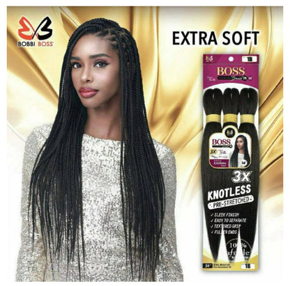 Extensión Bobbi Boss 3X Knotless Pre-Stretched – 54” – 100% Kanekalon Premium