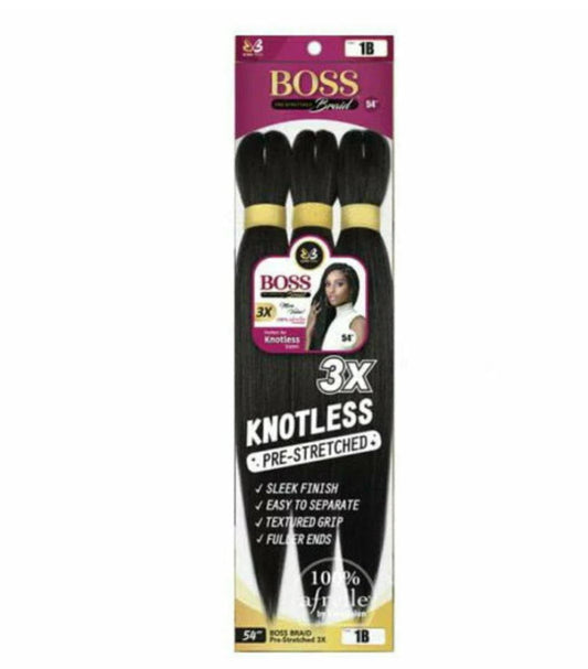 Extensión Bobbi Boss 3X Knotless Pre-Stretched – 54” – 100% Kanekalon Premium