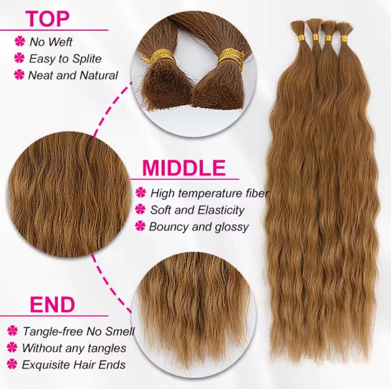 Bulk Synthetic Hair 20” – Premium Fiber Blend