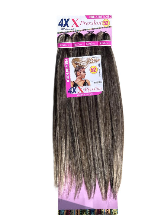 Extensión 4X X-Pression – 52” – 100% Kanekalon – Mezcla de 2 o 3  Colores